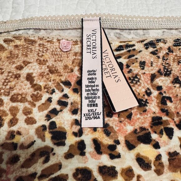 NWT (XXL) Victoria’s Secret Shortie Panty - Leopard Print Cotton Blend - Picture 3 of 10